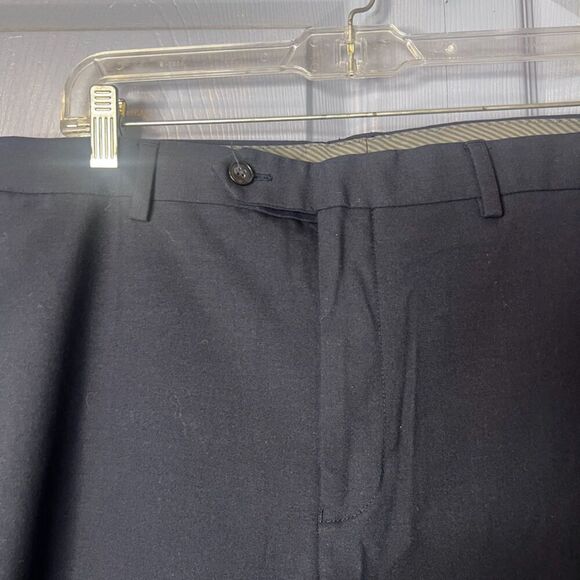 Michael Kors Navy Blue Flat Front Creased Straight Leg Dress Pant Trouser 40/26* - Picture 5 of 10